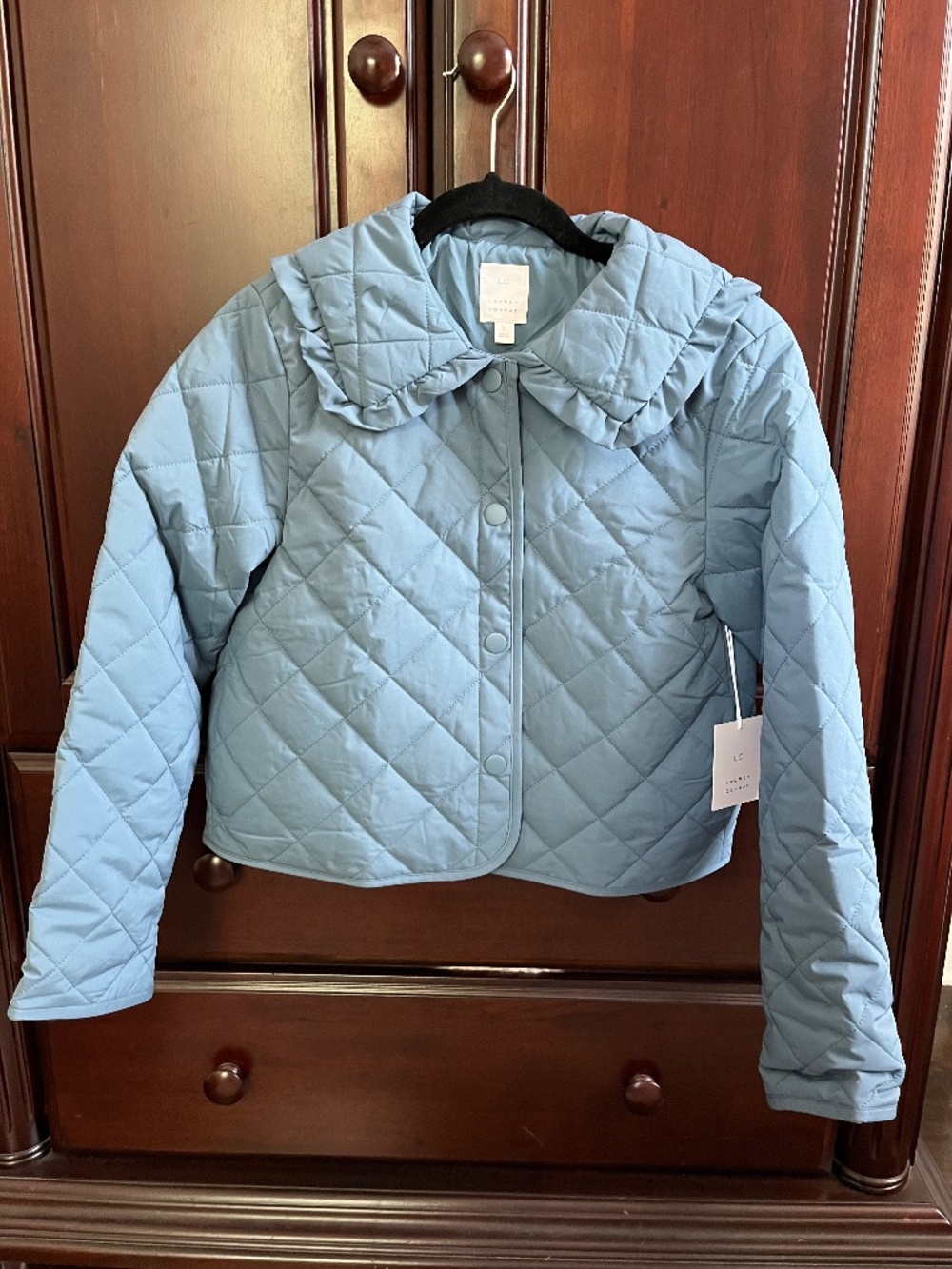 LC Lauren Conrad Ruffled Collar Quilted Jacket ! Size Small ! NEW with Tags !